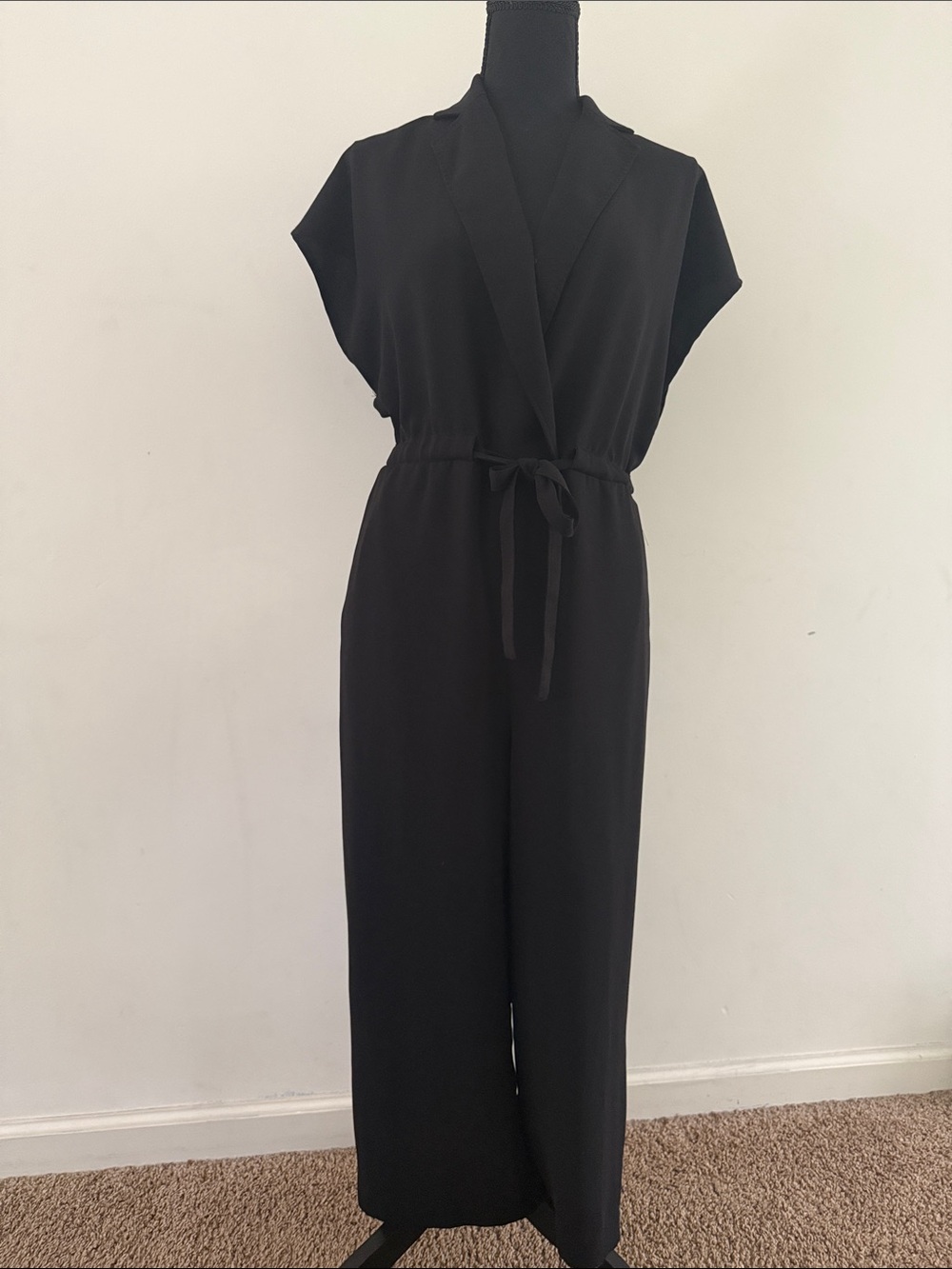Black Tie-Waist Jumpsuit - Women